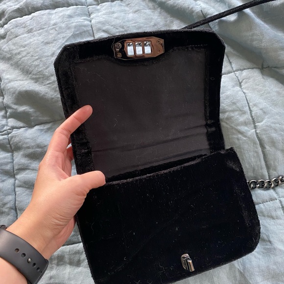 rebecca minkoff love leather crossbody bag in black - Picture 3 of 10